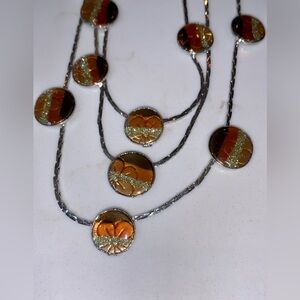 Metallic floral necklace 🌺